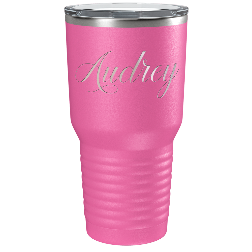 Cuptify Personalized on Pink 30 oz Stainless Steel Ringneck Tumbler