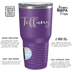 Cuptify Personalized on Purple 30 oz Stainless Steel Ringneck Tumbler