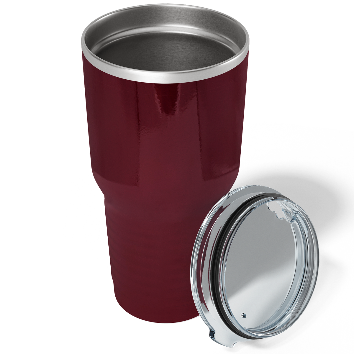 Custom Laser Engraved 30oz Maroon Gloss Stainless Steel Tumbler