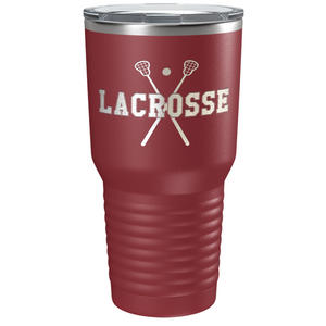 Lacrosse Sticks Laser Engraved on Stainless Steel Lacrosse Tumbler