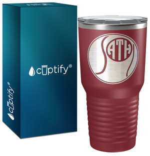 Personalized Monogrammed Tennis Ball Laser Engraved on Stainless Steel Tennis Tumbler