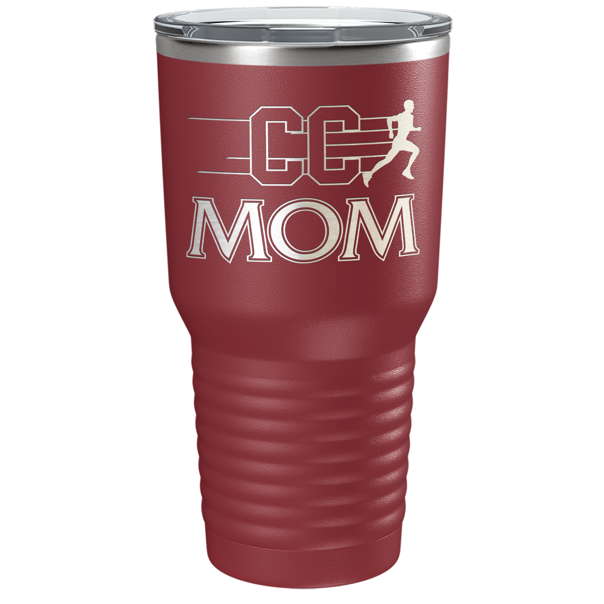Cross Country Mom Laser Engraved on Stainless Steel Cross Country Tumbler