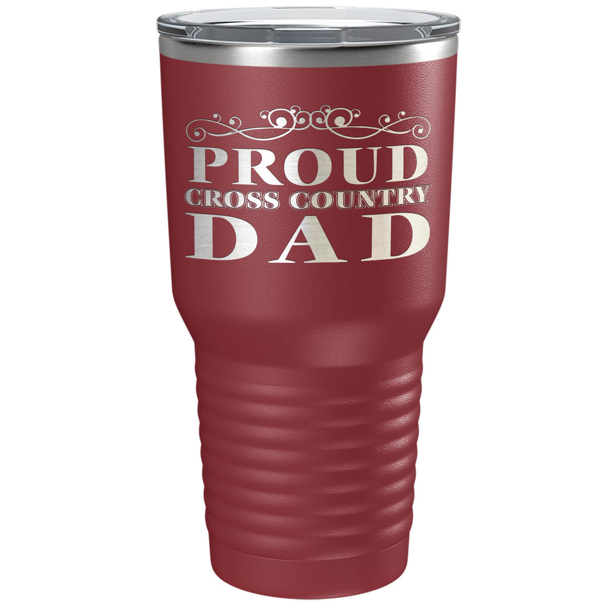 Proud Cross Country Dad Laser Engraved on Stainless Steel Cross Country Tumbler