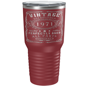 1971 Vintage Perfectly Aged 50th on Stainless Steel Tumbler