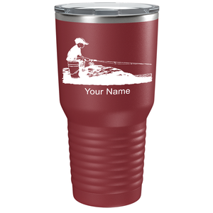 Little Boy Fishing on Stainless Steel Fishing Tumbler