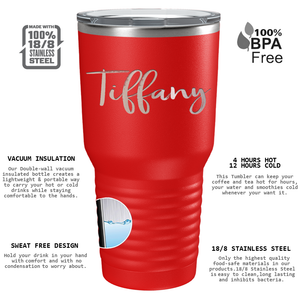 Cuptify Personalized on Red 30 oz Stainless Steel Ringneck Tumbler