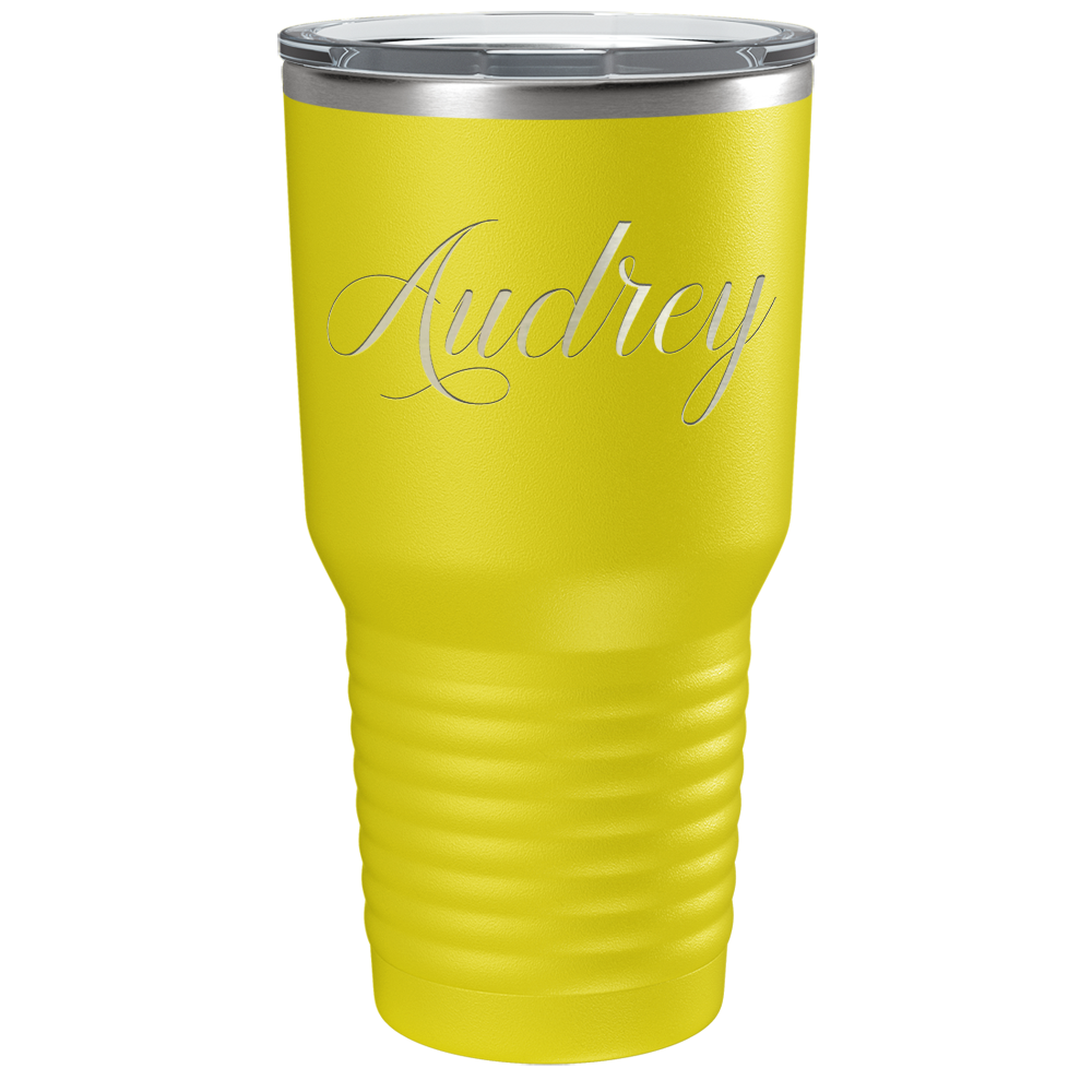 Cuptify Personalized on Yellow 30 oz Stainless Steel Ringneck Tumbler
