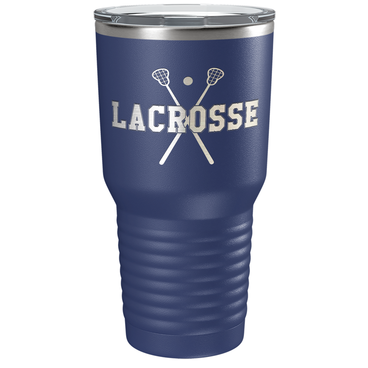 Lacrosse Sticks Laser Engraved on Stainless Steel Lacrosse Tumbler