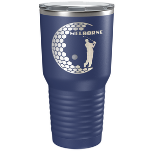 Personalized Golfer in Half Ball Laser Engraved on Stainless Steel Golf Tumbler