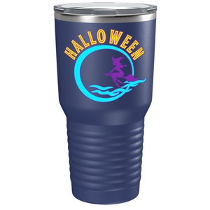 Flying Witch in the Moon Light on Stainless Steel Halloween Tumbler