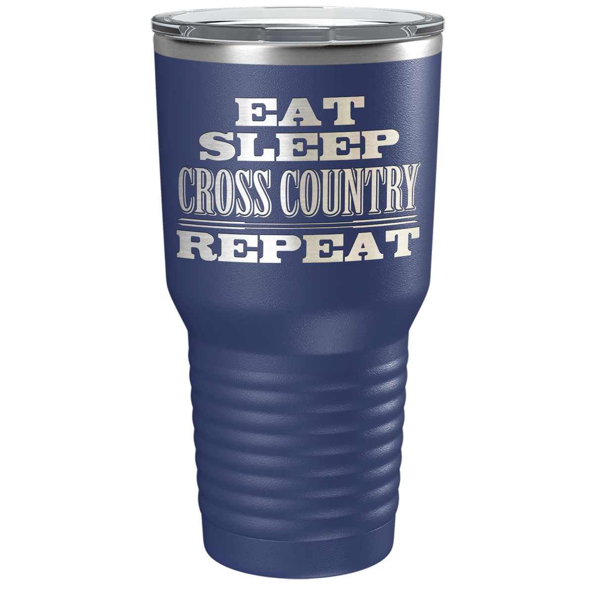 Eat Sleep Cross Country Repeat Laser Engraved on Stainless Steel Cross Country Tumbler