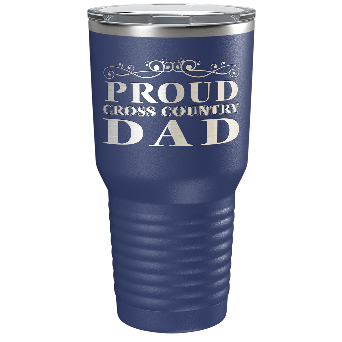 Proud Cross Country Dad Laser Engraved on Stainless Steel Cross Country Tumbler