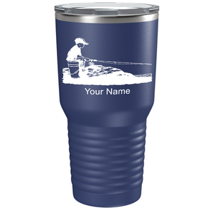 Little Boy Fishing on Stainless Steel Fishing Tumbler