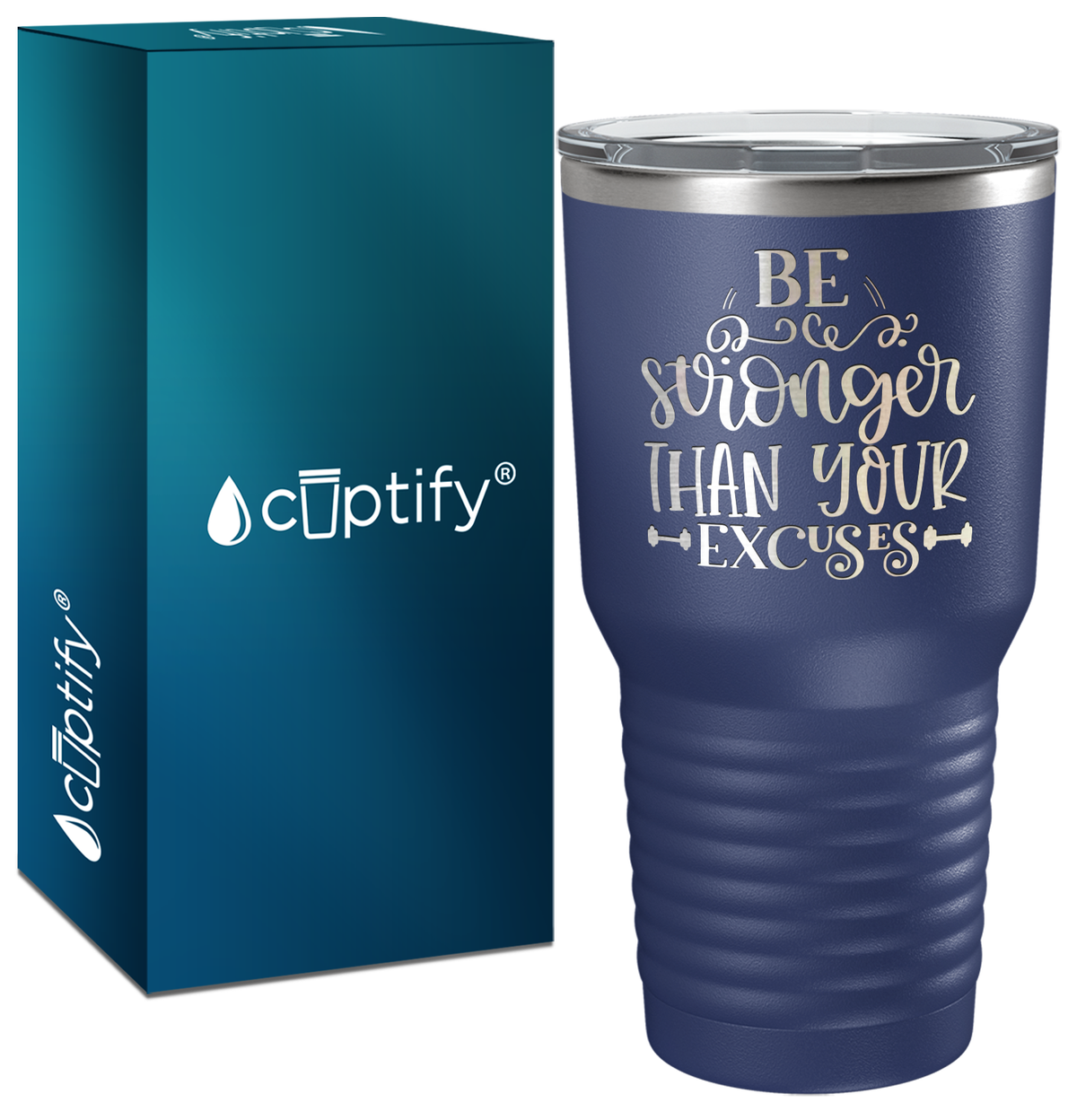 Be Stronger Laser Engraved on Stainless Steel Motivational Tumbler