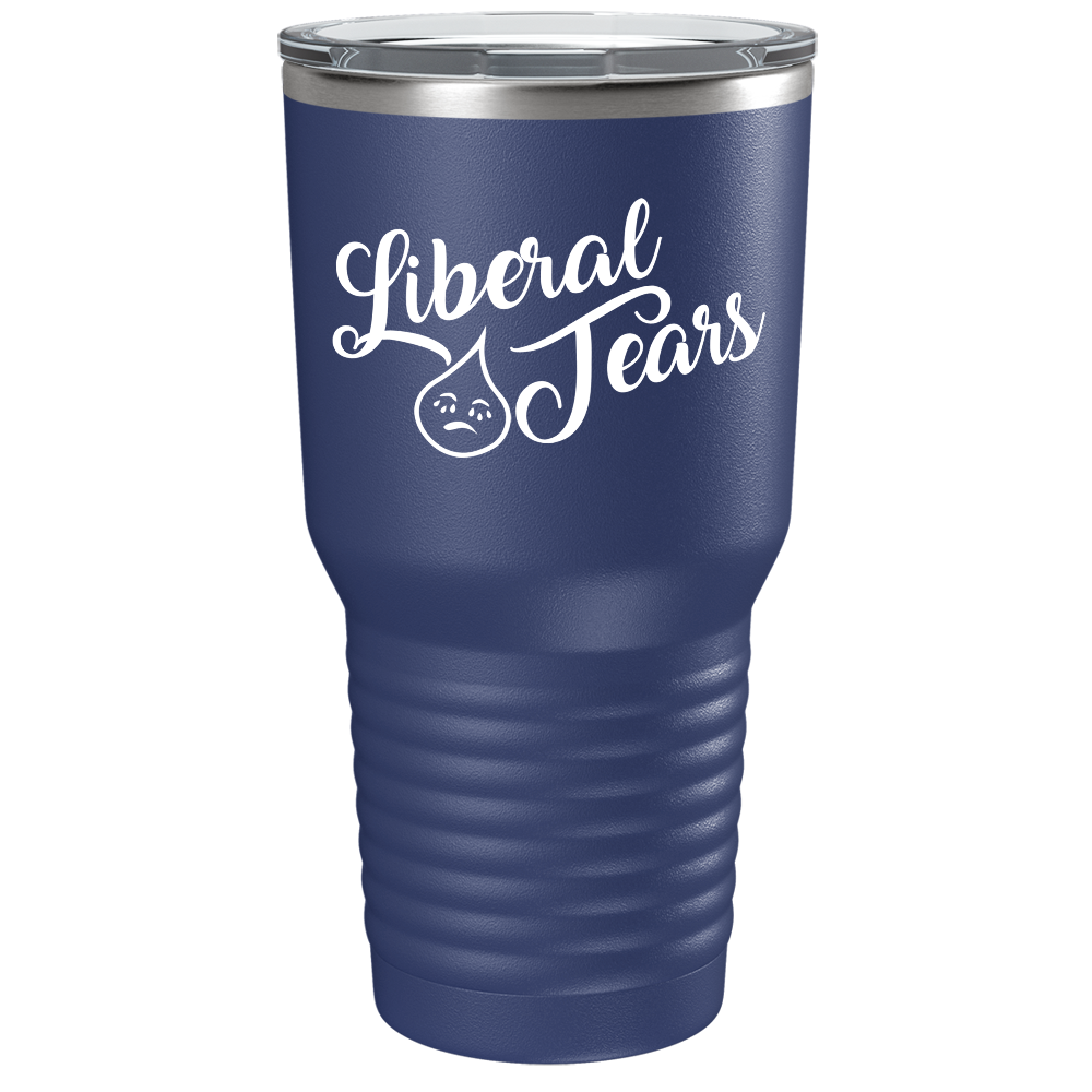 Liberal Tears Crying on Navy Blue 30 oz Stainless Steel Tumbler