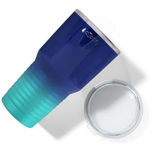 Navy Blue Seafoam Ombre 30oz Stainless Steel Tumbler