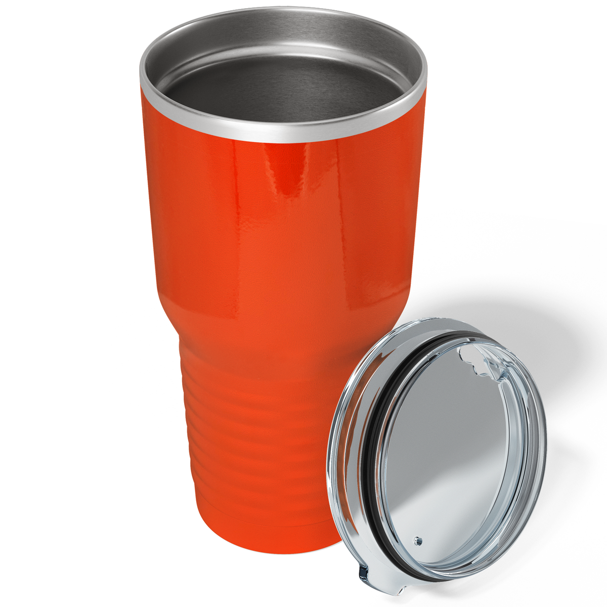 Custom Laser Engraved 30oz Orange Gloss Stainless Steel Tumbler
