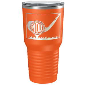 Personalized Monogrammed Golf Ball Laser Engraved on Stainless Steel Golf Tumbler