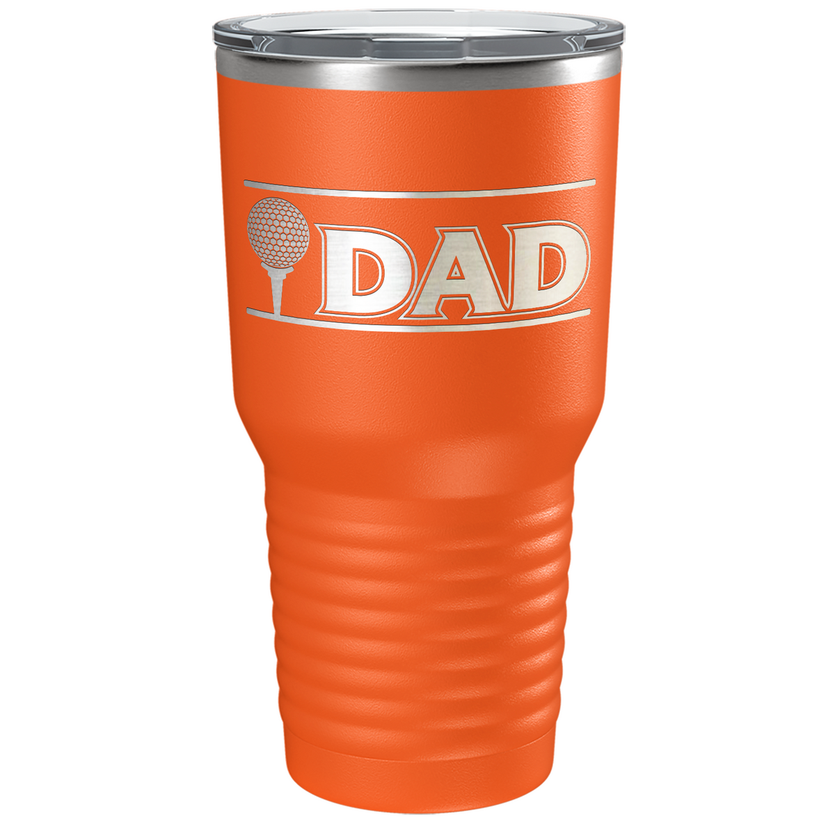 Golf Dad with Golf Ball Laser Engraved on Stainless Steel Golf Tumbler