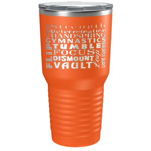 Gymnastics Strength and Focus Laser Engraved on Stainless Steel Gymnastics Tumbler