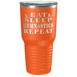 Eat Sleep Gymnastics Repeat Laser Engraved on Stainless Steel Gymnastics Tumbler