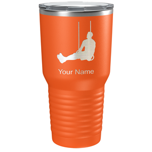 Personalized Male Gymnast Silhouette Laser Engraved on Stainless Steel Gymnastics Tumbler