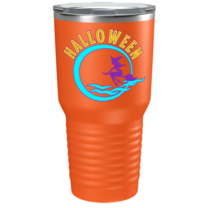 Flying Witch in the Moon Light on Stainless Steel Halloween Tumbler