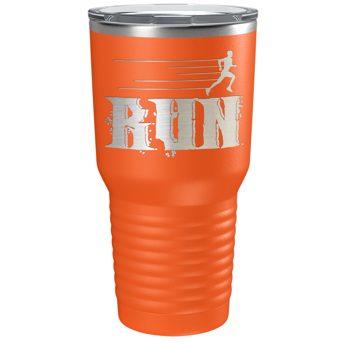 Run Laser Engraved on Stainless Steel Cross Country Tumbler
