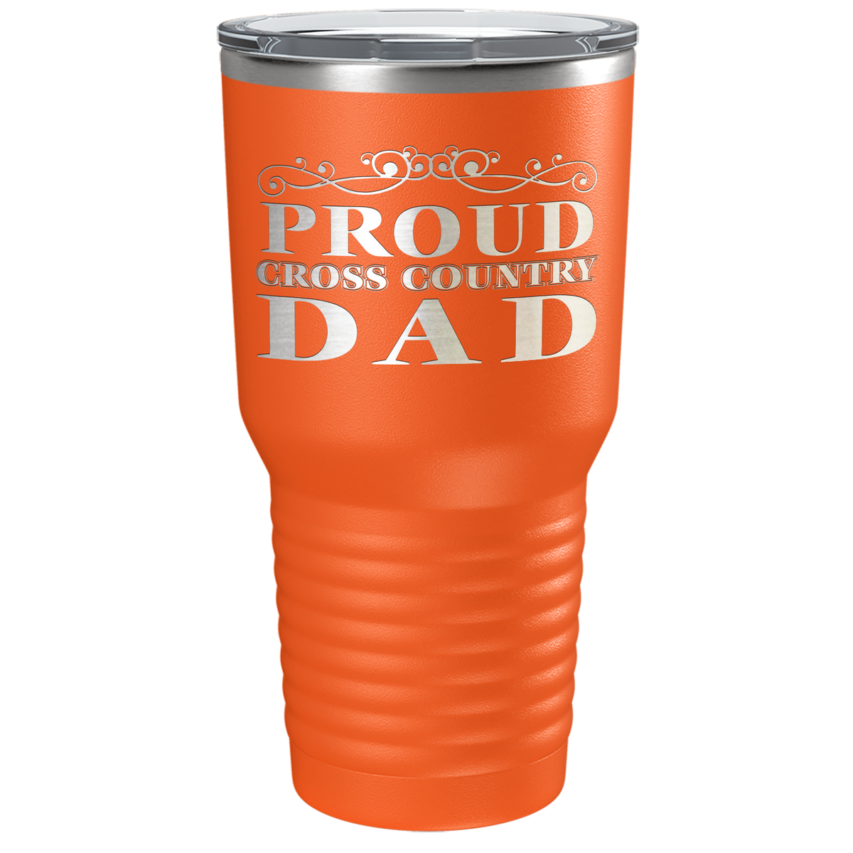 Proud Cross Country Dad Laser Engraved on Stainless Steel Cross Country Tumbler