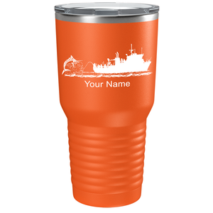 Marlin Boat Fishing on Stainless Steel Fishing Tumbler