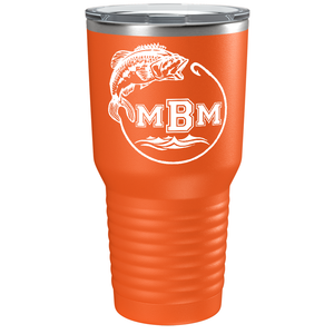 Fishing Monogram on Stainless Steel Fishing Tumbler