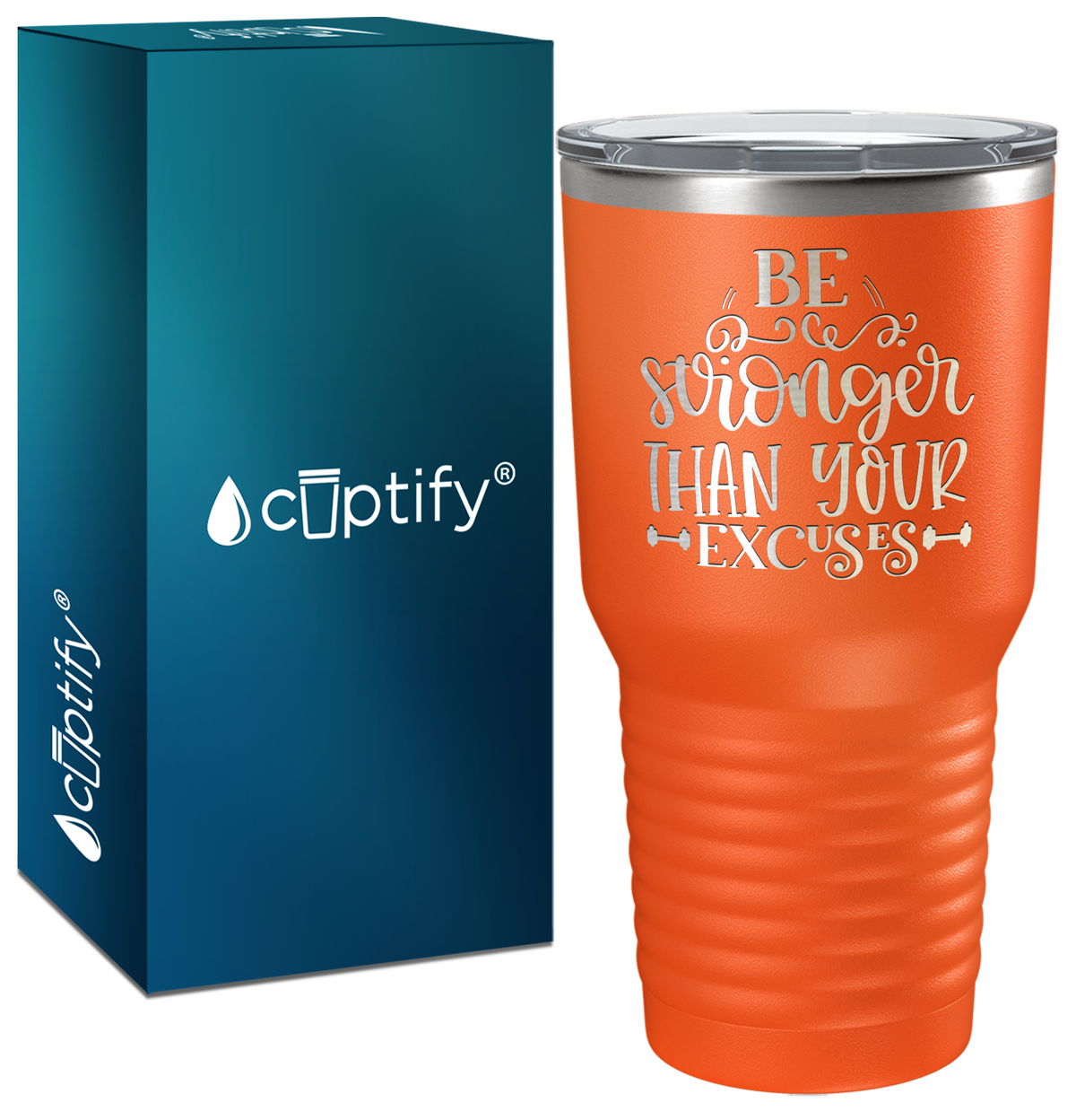 Be Stronger Laser Engraved on Stainless Steel Motivational Tumbler