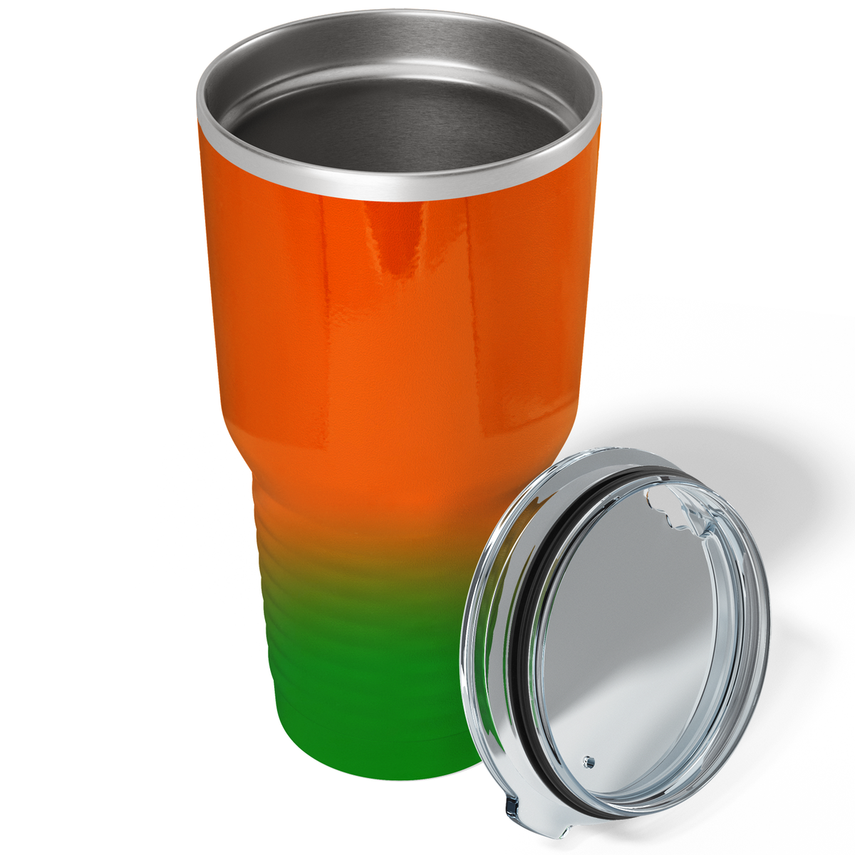 Custom Laser Engraved 30oz Orange Green Ombre Stainless Steel Tumbler