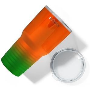 Orange Green Ombre 30oz Stainless Steel Tumbler