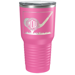 Personalized Monogrammed Golf Ball Laser Engraved on Stainless Steel Golf Tumbler