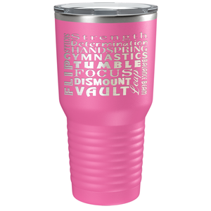 Gymnastics Strength and Focus Laser Engraved on Stainless Steel Gymnastics Tumbler