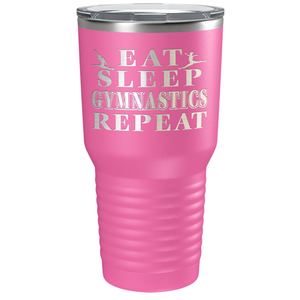 Eat Sleep Gymnastics Repeat Laser Engraved on Stainless Steel Gymnastics Tumbler