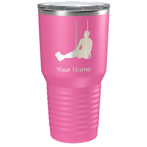 Personalized Male Gymnast Silhouette Laser Engraved on Stainless Steel Gymnastics Tumbler