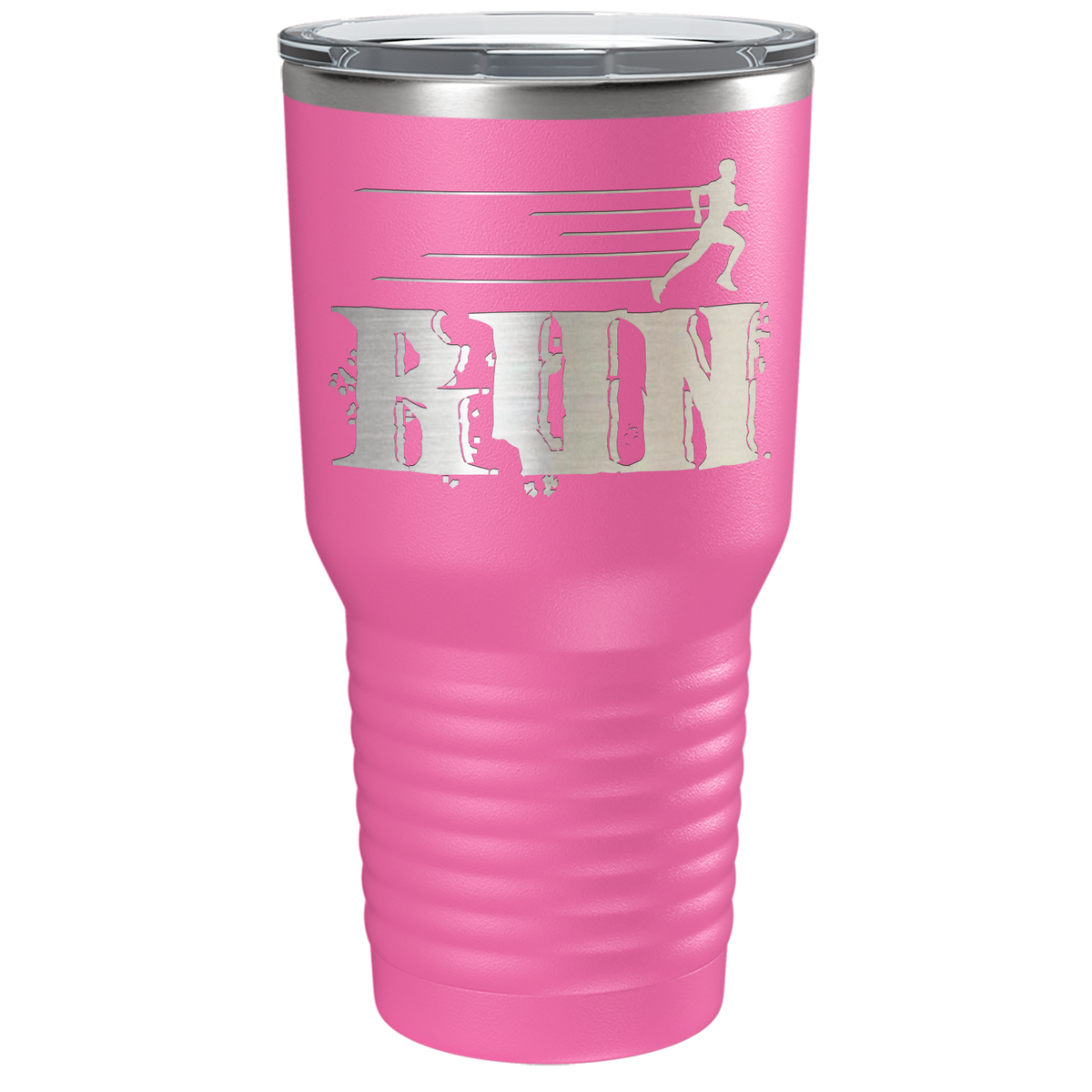 Run Laser Engraved on Stainless Steel Cross Country Tumbler