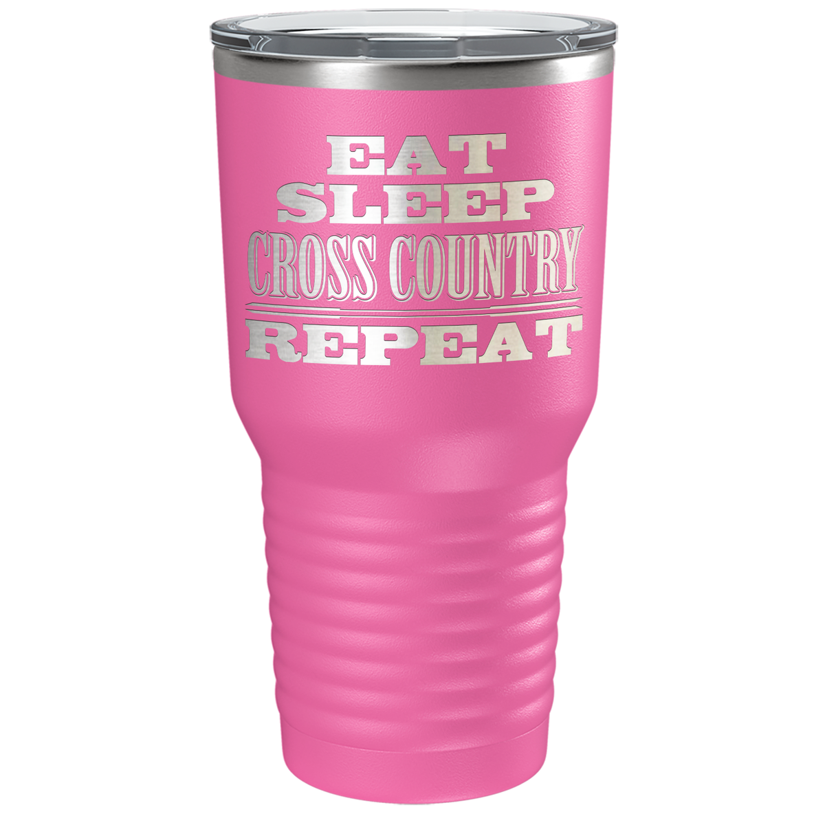 Eat Sleep Cross Country Repeat Laser Engraved on Stainless Steel Cross Country Tumbler