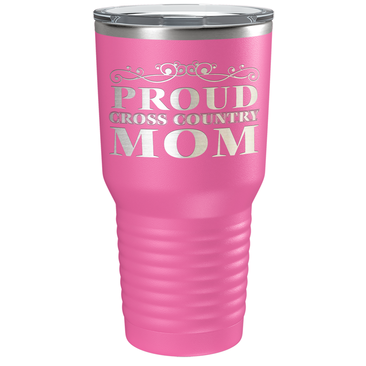 Proud Cross Country Mom Laser Engraved on Stainless Steel Cross Country Tumbler