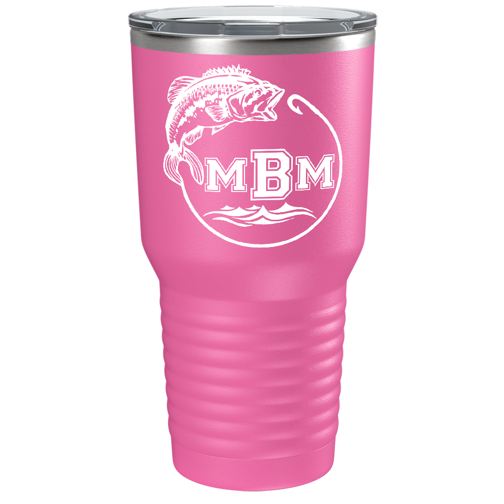 Fishing Monogram on Stainless Steel Fishing Tumbler