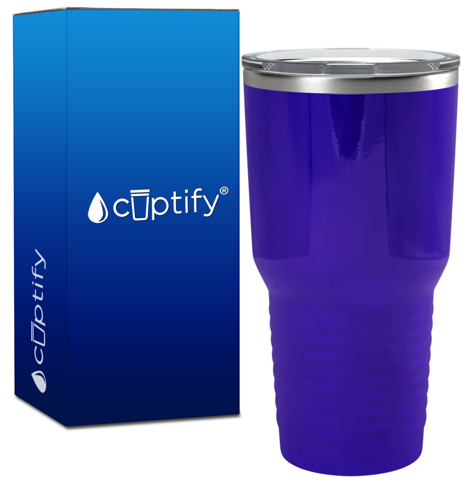 Custom Laser Engraved 30oz Purple Gloss Stainless Steel Tumbler