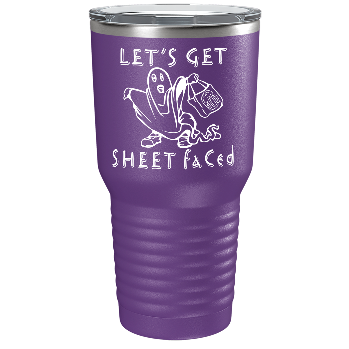 Let's Get Sheet Faced on Stainless Steel Halloween Tumbler