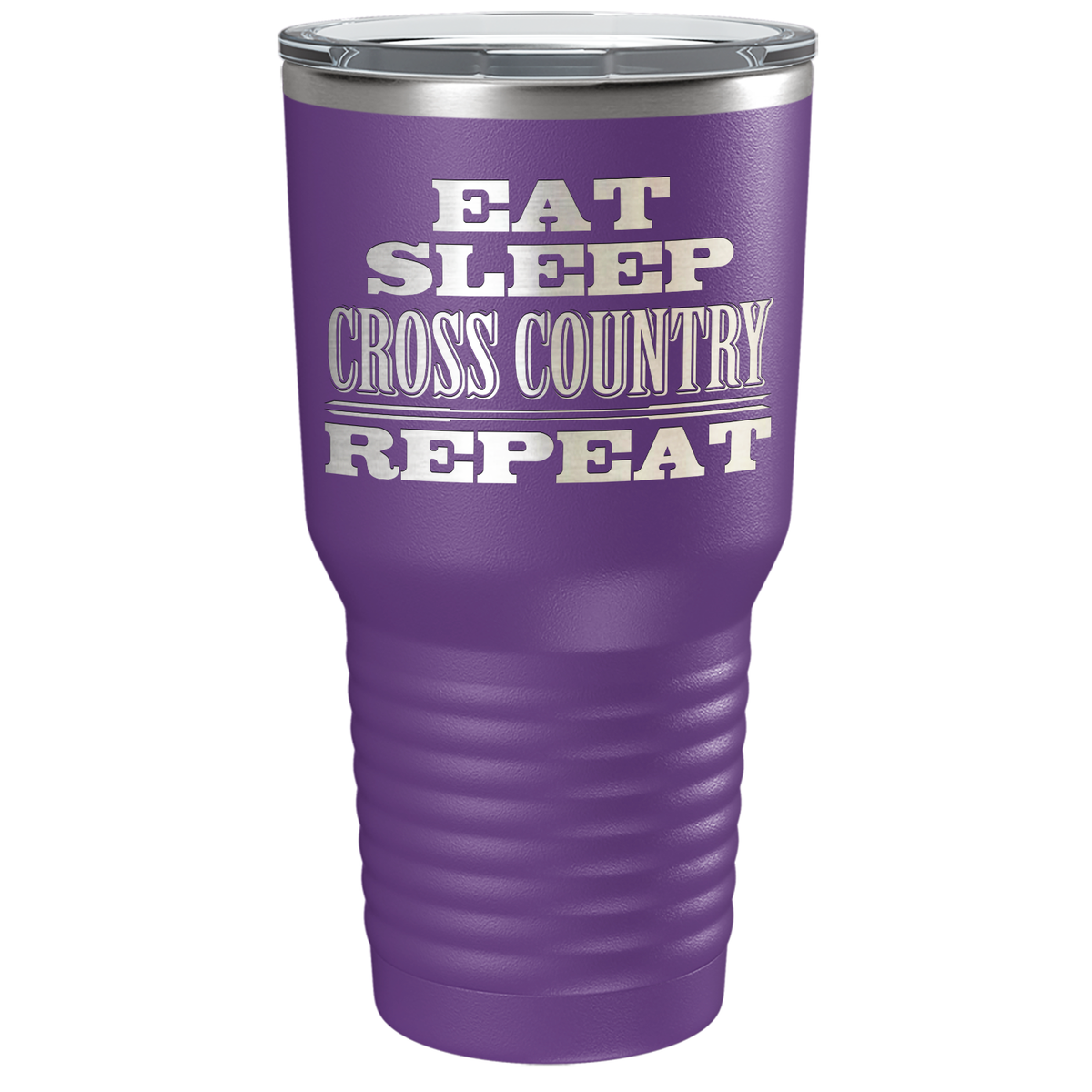 Eat Sleep Cross Country Repeat Laser Engraved on Stainless Steel Cross Country Tumbler