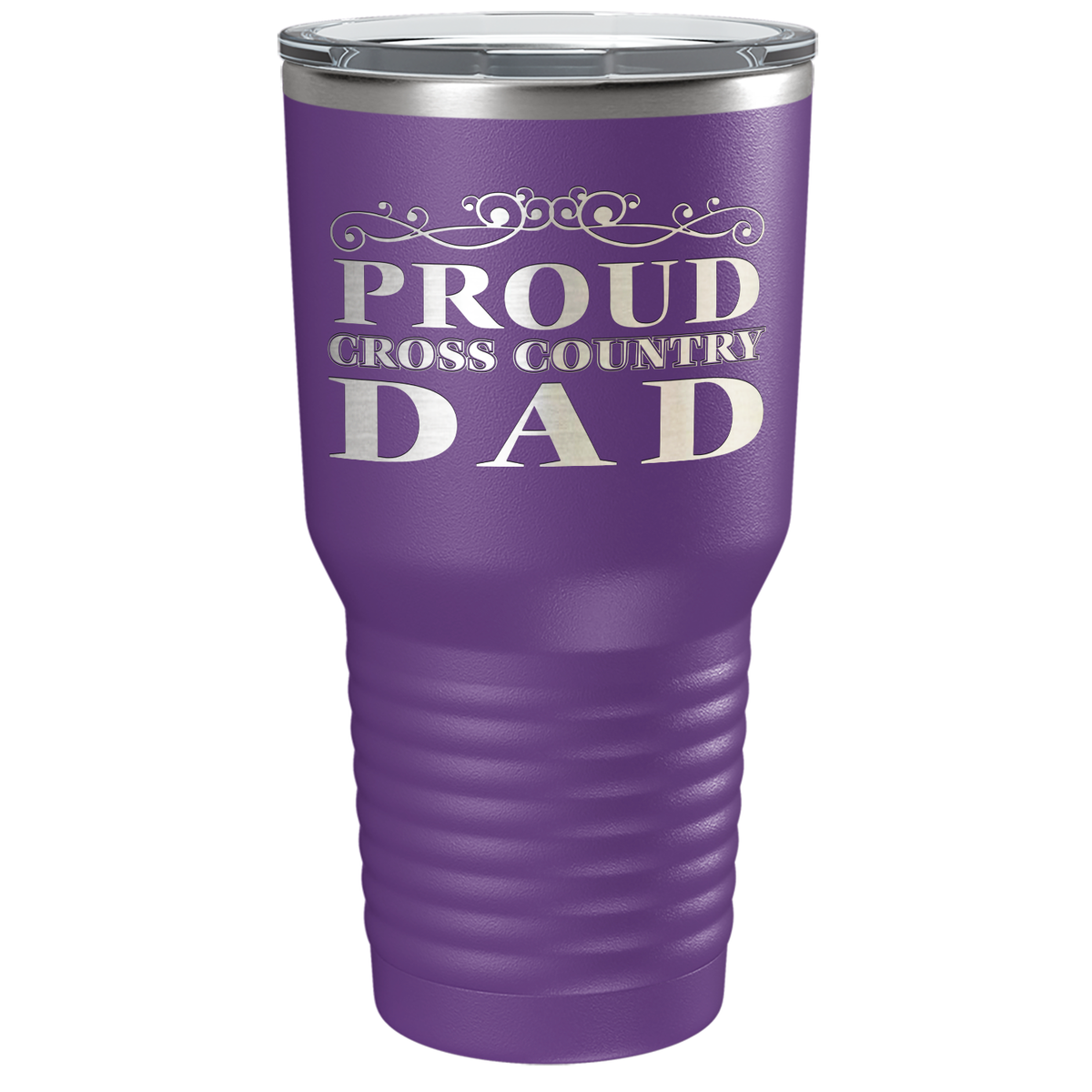 Proud Cross Country Dad Laser Engraved on Stainless Steel Cross Country Tumbler