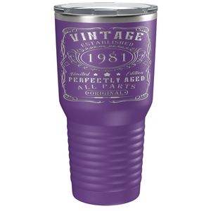 1981 Vintage Perfectly Aged 40th on Stainless Steel Tumbler