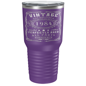 1984 Vintage Perfectly Aged 37th on Stainless Steel Tumbler