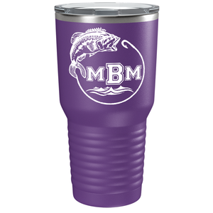 Fishing Monogram on Stainless Steel Fishing Tumbler