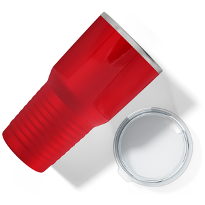 Custom Laser Engraved 30oz Red Gloss Stainless Steel Tumbler